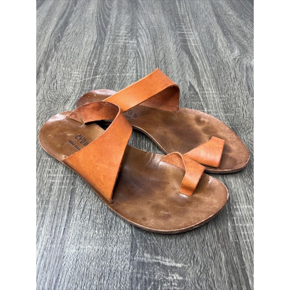 Cydwoq Hillary Toe-Ring Burnt Orange Leather Handmade USA Sandals EU 39 / US 8 - Picture 3 of 10